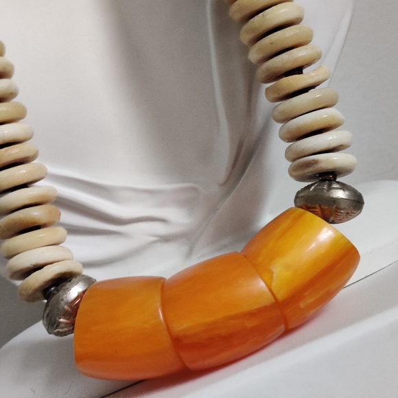 Vintage Tribal African Amber Necklace - Picture 7 of 13